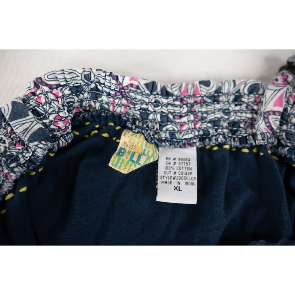 Billabong Mini Tank Dress Womens XL Navy Blue Boho Floral Cotton summer - Picture 5 of 7